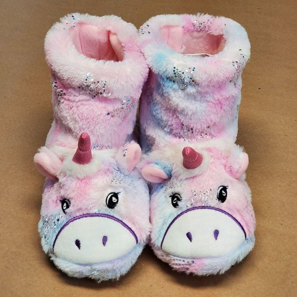 Totes Toasties Unicorn Slippers M(13-1) Pink - Picture 2 of 11
